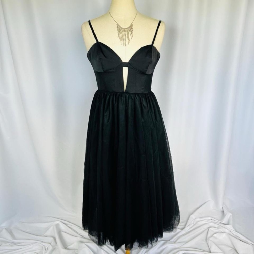 Free People Black Fit and Flare Sweetheart Maxi Dress